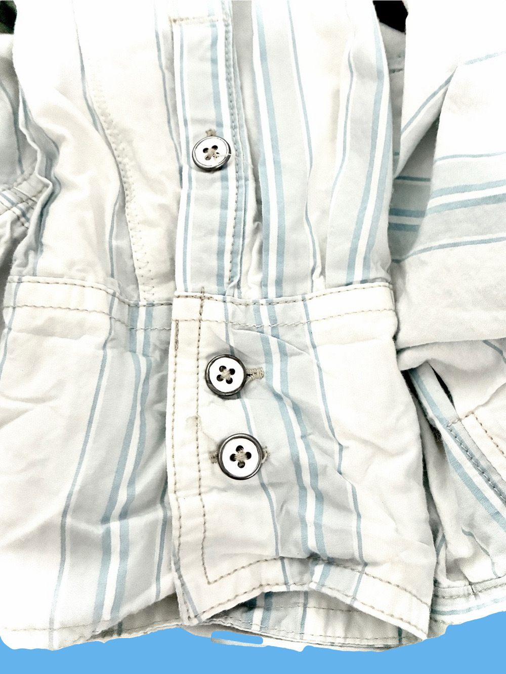 Free People Pale Blue Striped Button-Down Shirt - Picture 5 of 9